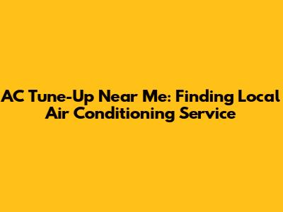 AC Tune-Up Near Me: Finding Local Air Conditioning Service