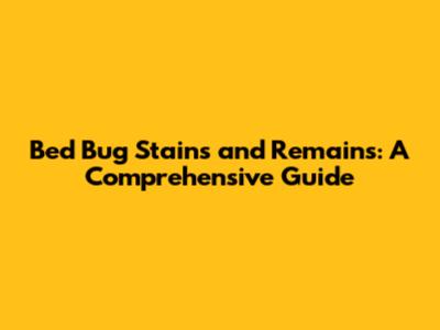 Bed Bug Stains and Remains: A Comprehensive Guide