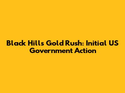 Black Hills Gold Rush: Initial US Government Action