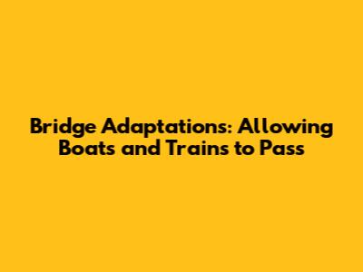 Bridge Adaptations: Allowing Boats and Trains to Pass