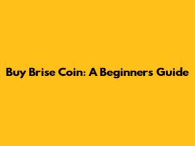 Buy Brise Coin: A Beginner's Guide