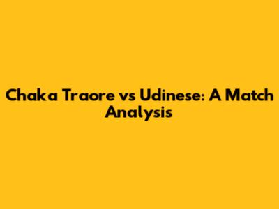 Chaka Traore vs Udinese: A Match Analysis