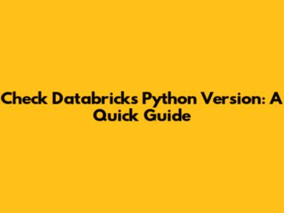 Check Databricks Python Version: A Quick Guide