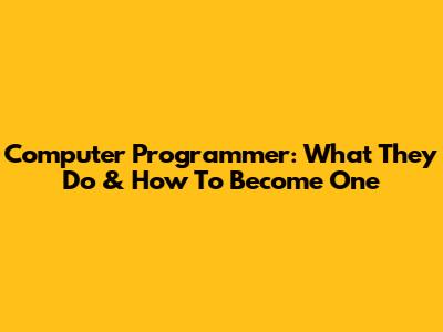 Computer Programmer: What They Do & How To Become One