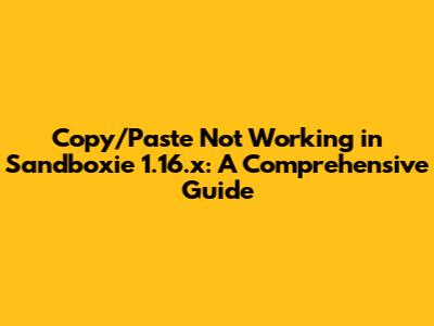 Copy/Paste Not Working in Sandboxie 1.16.x: A Comprehensive Guide
