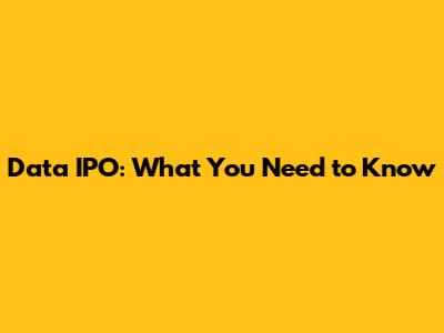 Data IPO: What You Need to Know