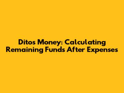 Dito's Money: Calculating Remaining Funds After Expenses