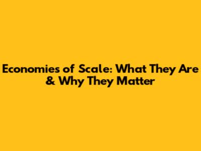 Economies of Scale: What They Are & Why They Matter