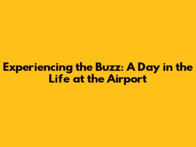Experiencing the Buzz: A Day in the Life at the Airport