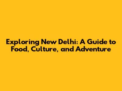Exploring New Delhi: A Guide to Food, Culture, and Adventure