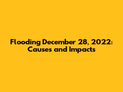 Flooding December 28, 2022: Causes and Impacts