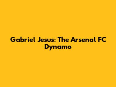 Gabriel Jesus: The Arsenal FC Dynamo