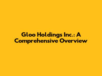 Gloo Holdings Inc.: A Comprehensive Overview