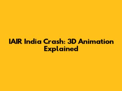 IAIR India Crash: 3D Animation Explained