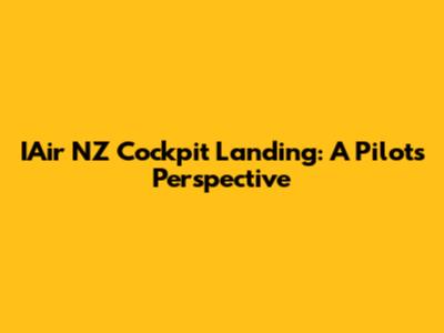 IAir NZ Cockpit Landing: A Pilot's Perspective