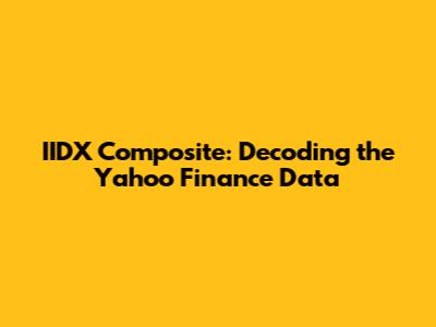 IIDX Composite: Decoding the Yahoo Finance Data