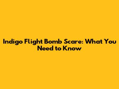 Indigo Flight Bomb Scare: What You Need to Know