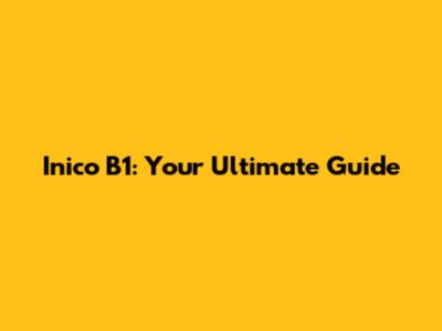 Inico B1: Your Ultimate Guide
