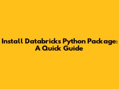 Install Databricks Python Package: A Quick Guide