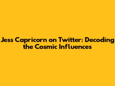 Jess Capricorn on Twitter: Decoding the Cosmic Influences