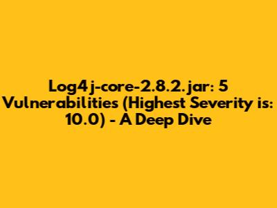 Log4j-core-2.8.2.jar: 5 Vulnerabilities (Highest Severity is: 10.0) - A Deep Dive