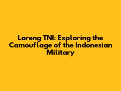 Loreng TNI: Exploring the Camouflage of the Indonesian Military