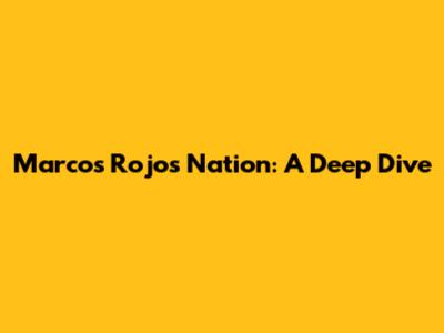 Marcos Rojo's Nation: A Deep Dive
