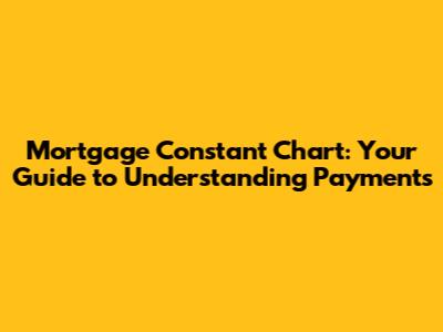Mortgage Constant Chart: Your Guide to Understanding Payments
