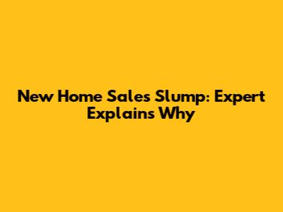 New Home Sales Slump: Expert Explains Why