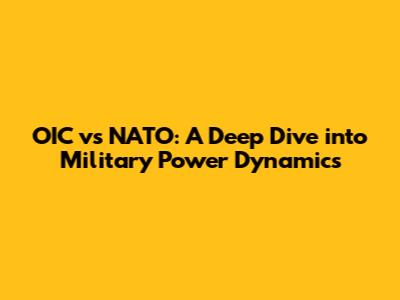 OIC vs NATO: A Deep Dive into Military Power Dynamics