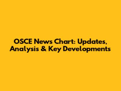 OSCE News Chart: Updates, Analysis & Key Developments