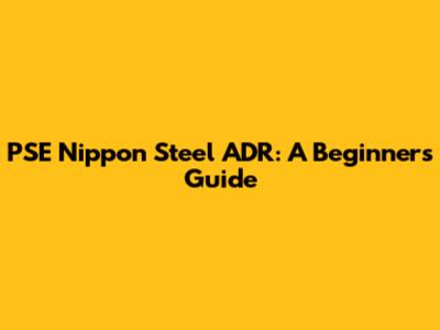 PSE Nippon Steel ADR: A Beginner's Guide
