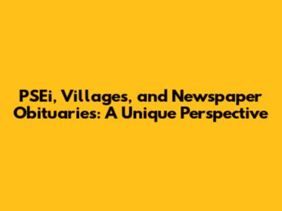 PSEi, Villages, and Newspaper Obituaries: A Unique Perspective