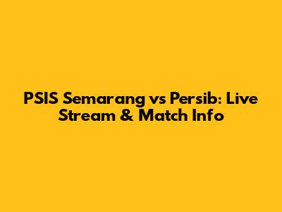 PSIS Semarang vs Persib: Live Stream & Match Info