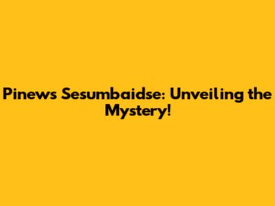 Pinews Sesumbaidse: Unveiling the Mystery!
