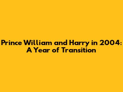 Prince William and Harry in 2004: A Year of Transition