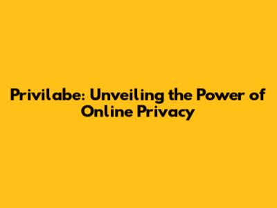 Privilabe: Unveiling the Power of Online Privacy