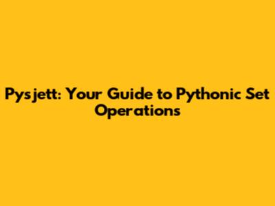 Pysjett: Your Guide to Pythonic Set Operations