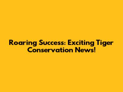 Roaring Success: Exciting Tiger Conservation News!