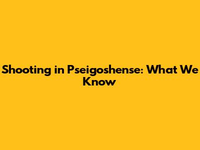 Shooting in Pseigoshense: What We Know