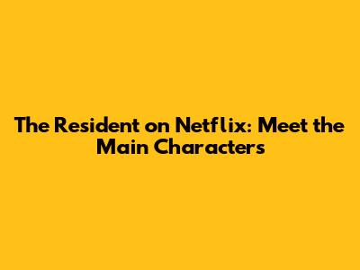 The Resident on Netflix: Meet the Main Characters