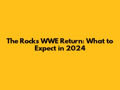 The Rock's WWE Return: What to Expect in 2024
