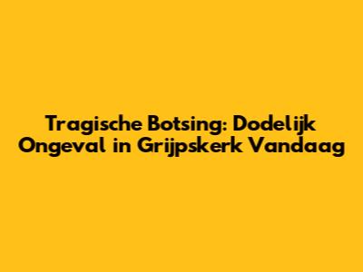 Tragische Botsing: Dodelijk Ongeval in Grijpskerk Vandaag