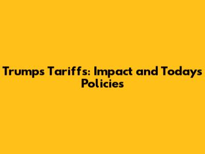 Trump's Tariffs: Impact and Today's Policies