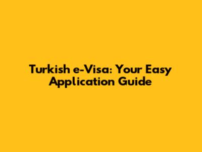 Turkish e-Visa: Your Easy Application Guide