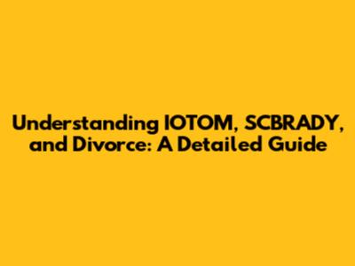 Understanding IOTOM, SCBRADY, and Divorce: A Detailed Guide