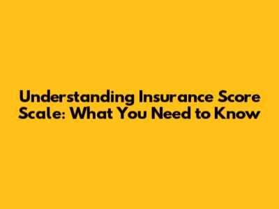 Understanding Insurance Score Scale: What You Need to Know
