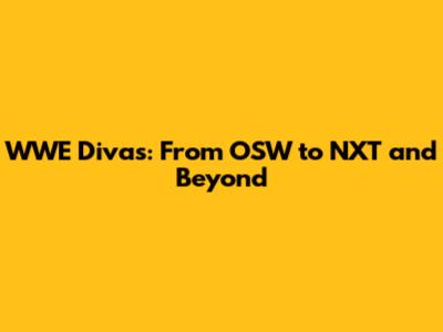 WWE Divas: From OSW to NXT and Beyond