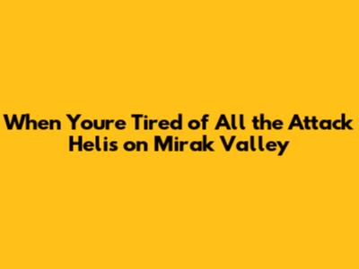 When You're Tired of All the Attack Helis on Mirak Valley