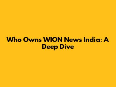 Who Owns WION News India: A Deep Dive